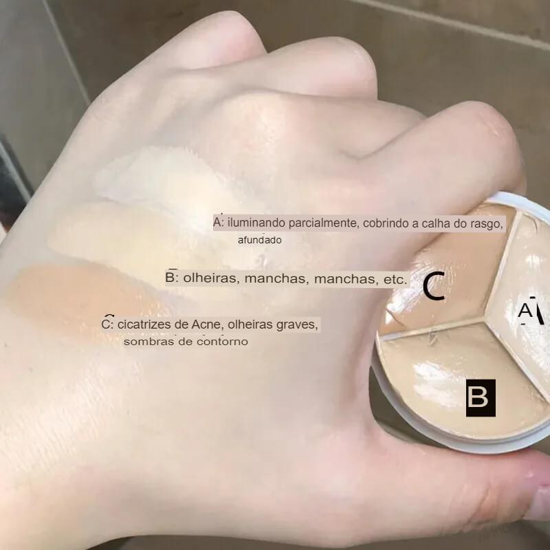 Maquiagem Base Mint para Rosto 3 em 1 À Prova D'água- Cobertura Total - Conexaa